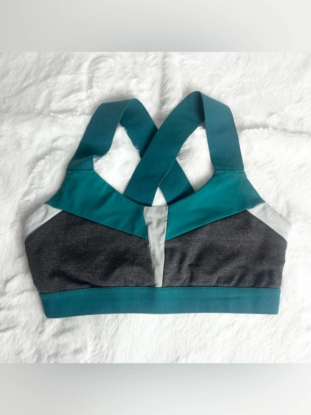 *ALO* Teal & Charcoal Strappy Sports Bra